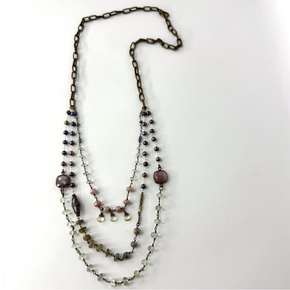 Sundance Inspired Boho Necklace, Fall Mixed Gemstone Necklace - Picture 6 of 6